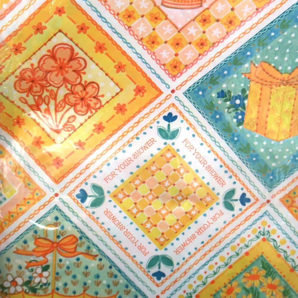 Rust Craft Yellow Wedding Shower Gift Wrap Vintage Retro New Old Stock Bridal